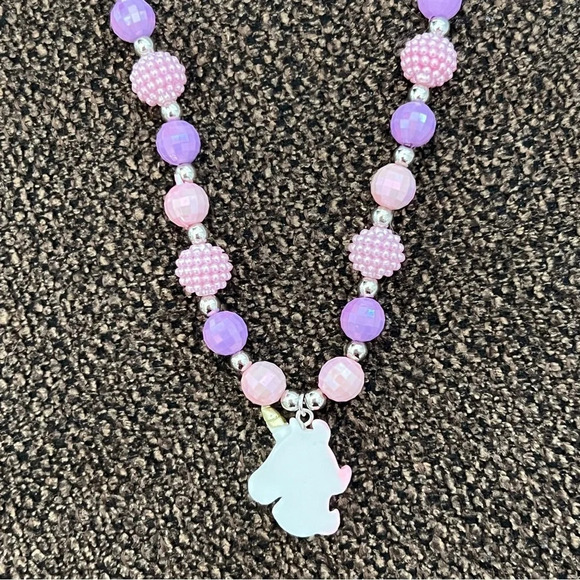 Unicorn Charm Beaded Necklace for Little Girls Children Jewelry Kids Gift - Picture 5 of 5
